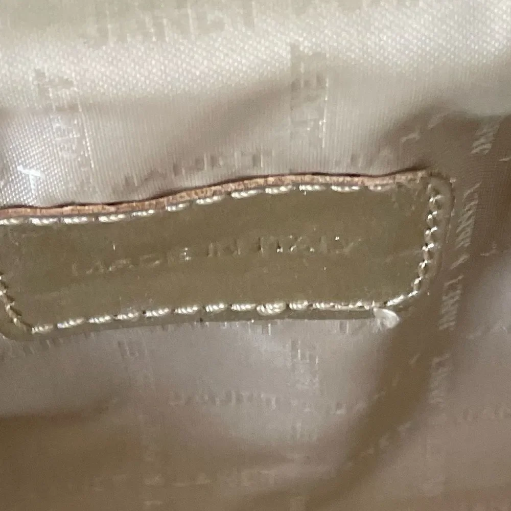 Janet & Janet Gold Leather Crossbody. Made in Italy.